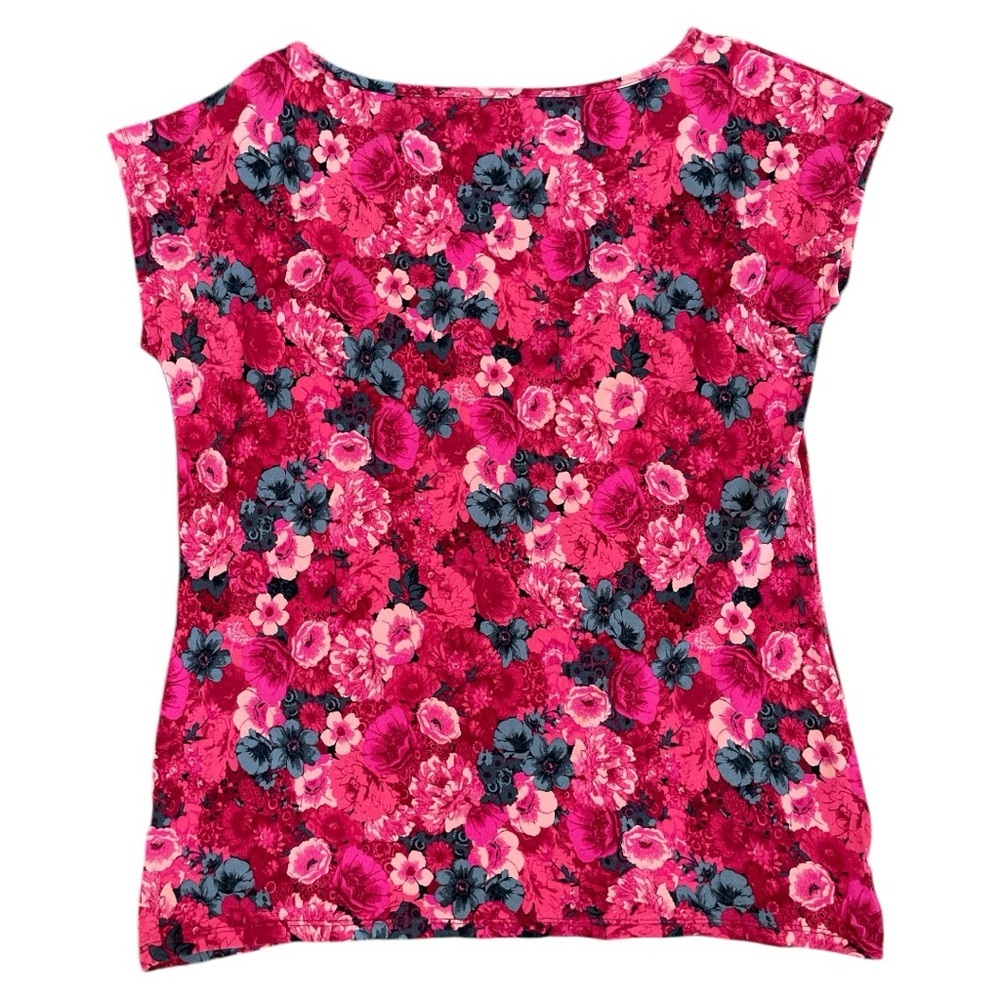 Talbots Petite Floral Cap Sleeve Tee Size Large - Picture 2 of 4
